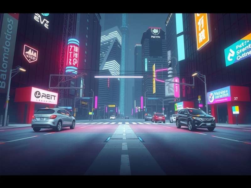 Concept art of futuristic cyberpunk city evolution with advanced technology