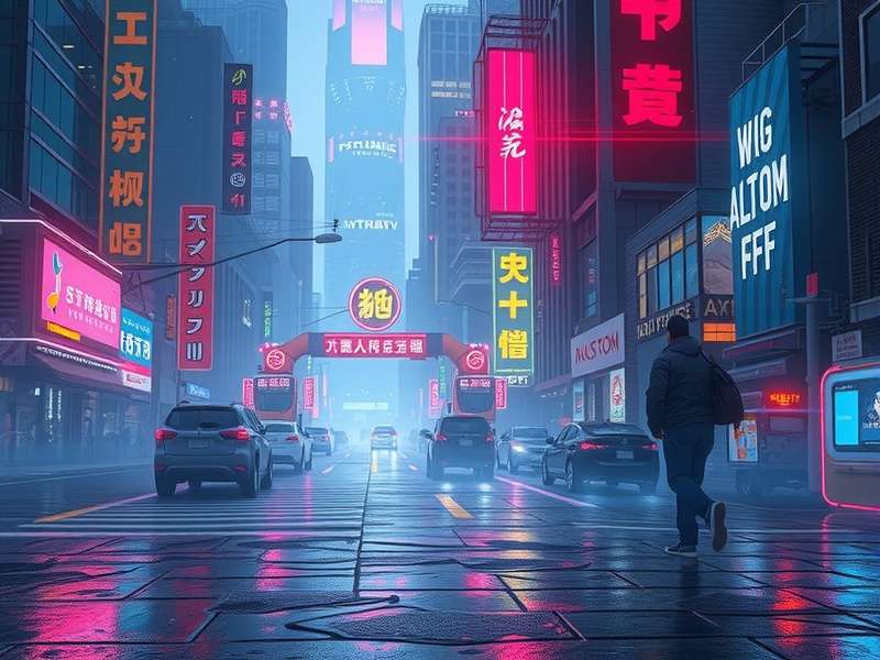 Cyberpunk 2077 Night City skyline with neon lights and flying cars