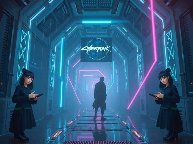 Cyberpunk 2077 PC game setup with console window open on monitor