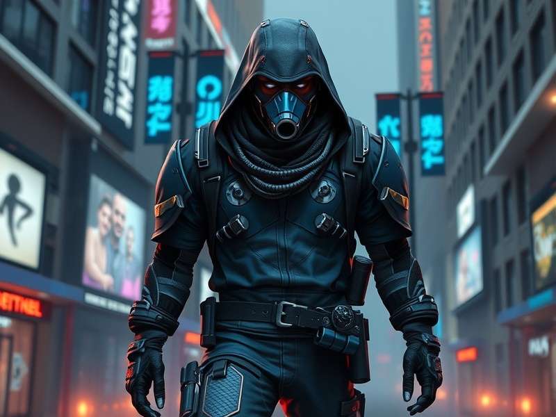 Maine cyberpunk edgerunners crew leader with heavy cyberware