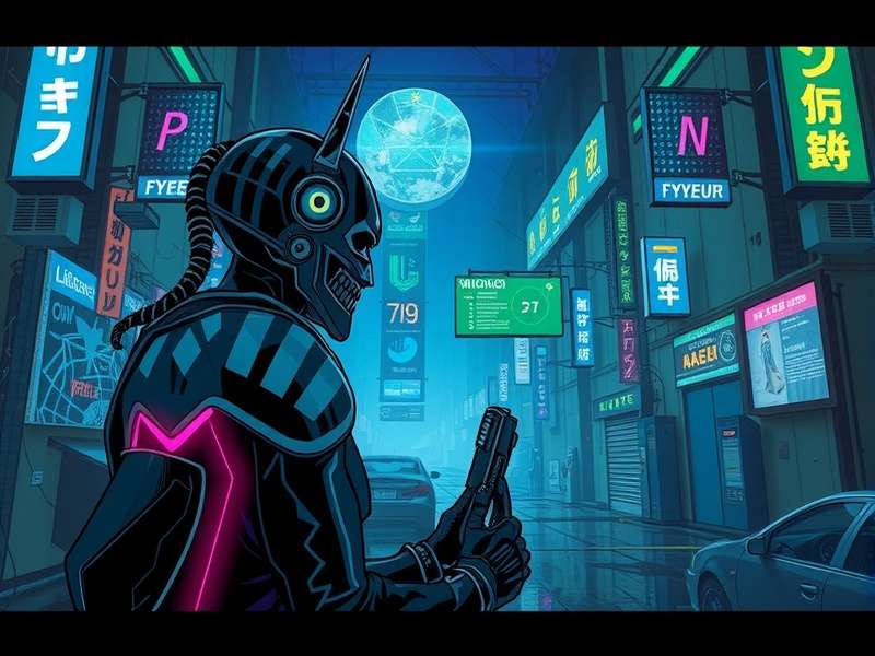 Maine from Cyberpunk Edgerunners showing signs of cyberpsychosis with glowing cybernetic eyes