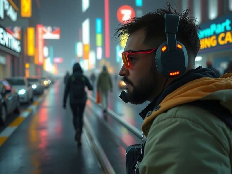 David Martinez and Lucy from Cyberpunk Edgerunners looking over Night City