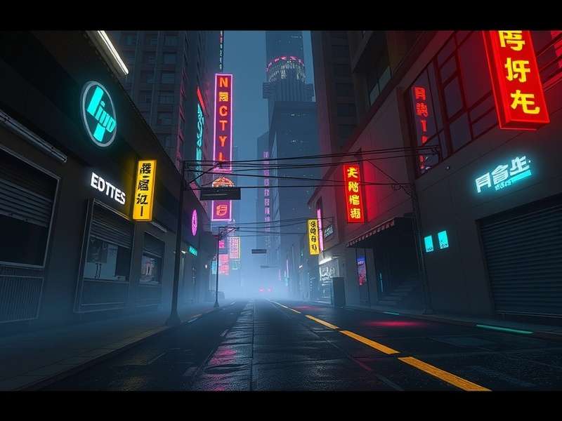 Optimized Photoshop workspace for cyberpunk background creation