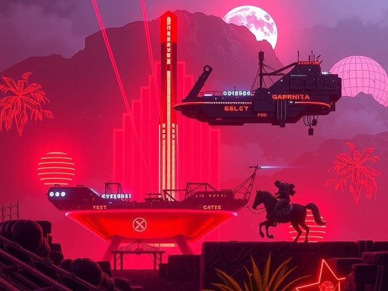 Neon-lit night market in Pacifica district with crowds and cybernetic enhancements