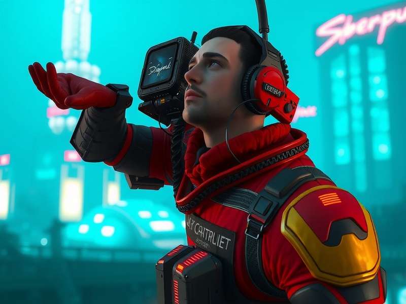 Xbox Series X console with Cyberpunk 2077 gameplay on screen