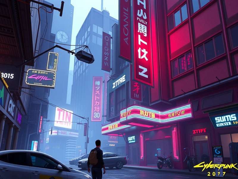Cyberpunk 2077 character creation screen with neon lights