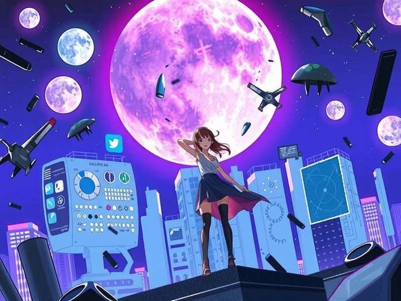 Neo-Tokyo cityscape with flying cars and holograms - classic cyberpunk anime aesthetic