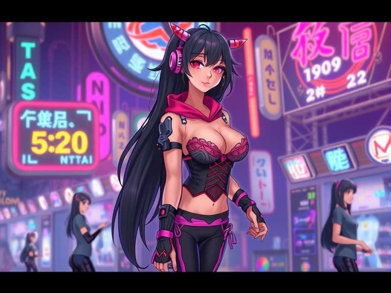 Cyberpunk character with mixed traditional and futuristic elements