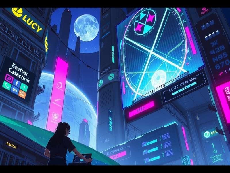 Lucyna Kushinada gazing at the Night City skyline with neon reflections