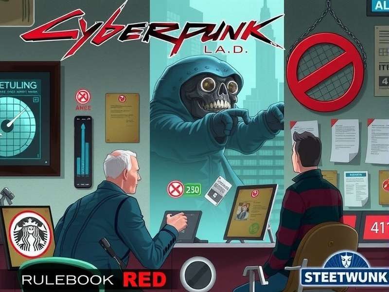Cyberpunk Red Rulebook Cover Art featuring Night City skyline