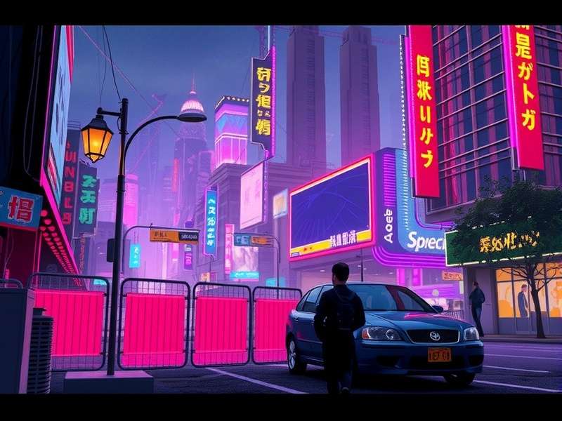 Cyberpunk Edgerunners Night City Scene