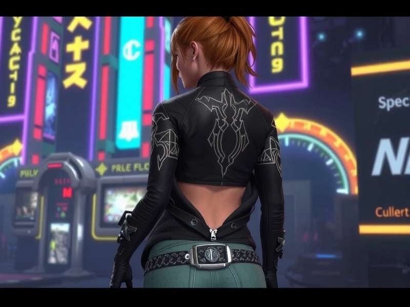 Cyberpunk 2077 street fashion collage with neon lights and diverse characters