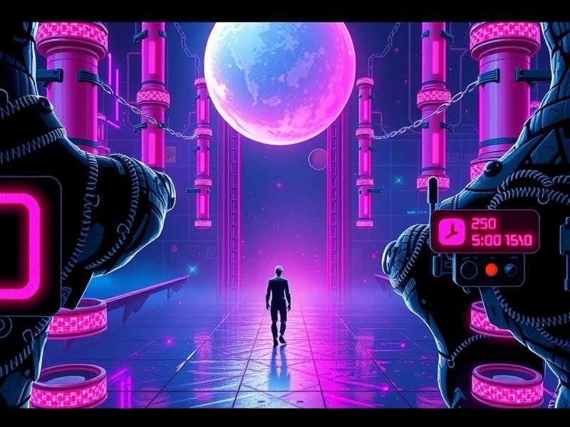 Cyberpunk 2077 Apogee Sandevistan implant schematic glowing with blue light