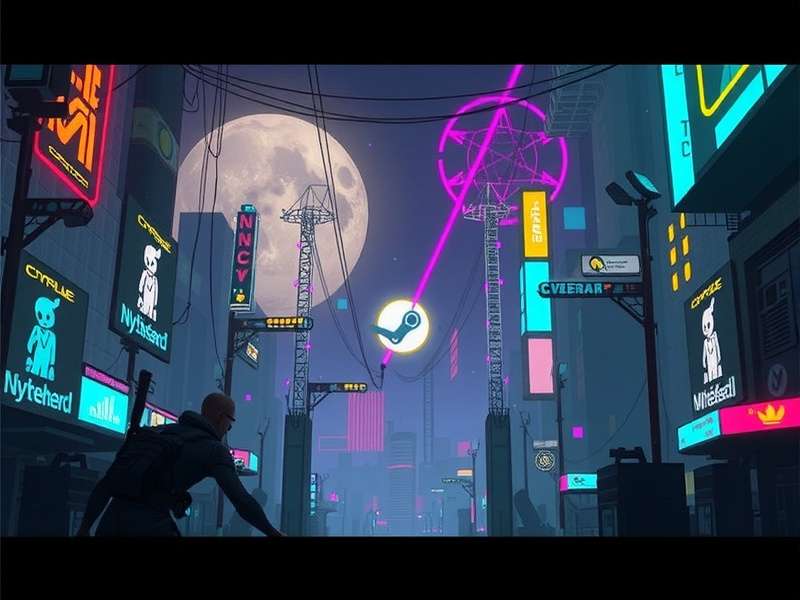 Night City skyline viewed from a high-rise in Cyberpunk 2077 on Steam