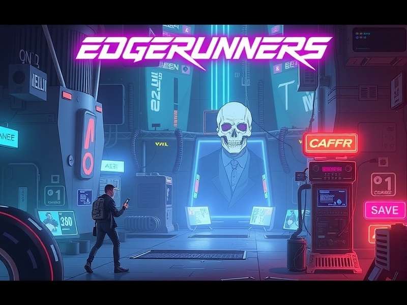 Neon-lit Night City skyline with flying cars