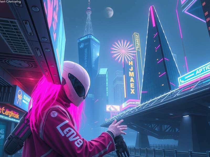 Cyberpunk character V holding a weapon