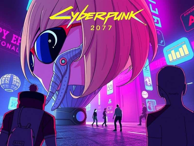 Cyberpunk 2077 wallpaper fan art — V standing in a neon-lit Night City alley with Indian cultural motifs