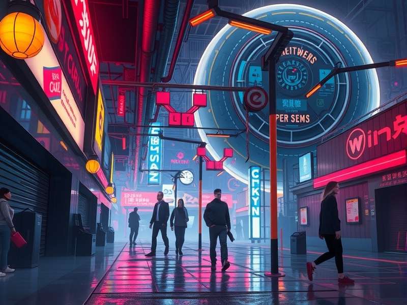 Cyberpunk Background Story — Neon-lit Night City skyline with holographic billboards and flying vehicles