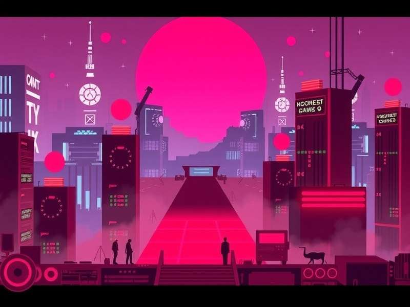 Red Cyberpunk Background – neon-drenched dystopian cityscape with crimson lights and rain-soaked streets