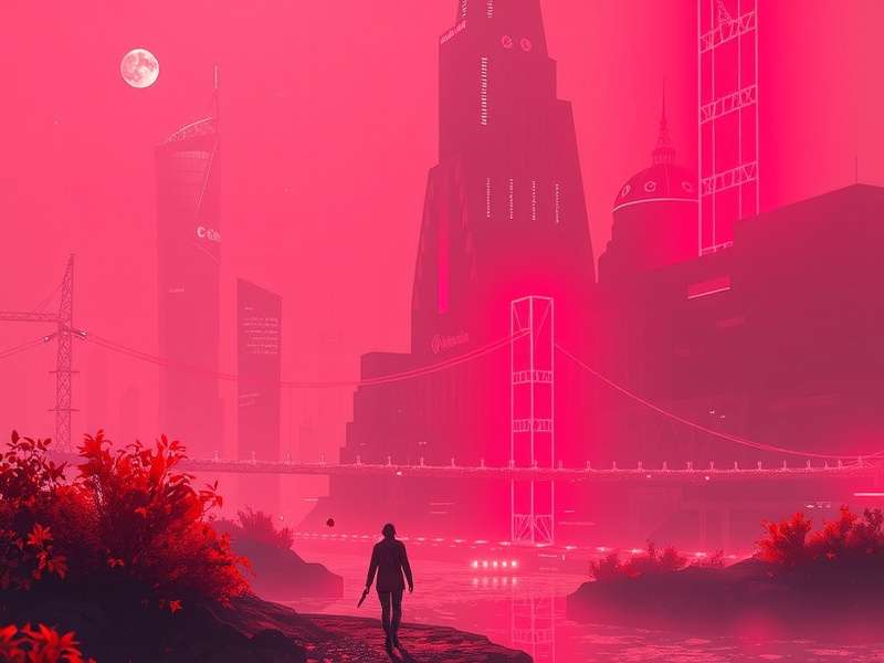 Cyberpunk Red DLC expansive neon cityscape with implants and cyberware
