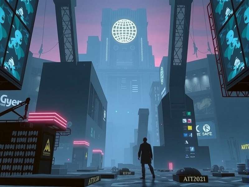 Cyberpunk Lore — Neon-drenched Night City skyline with holographic advertisements and flying vehicles