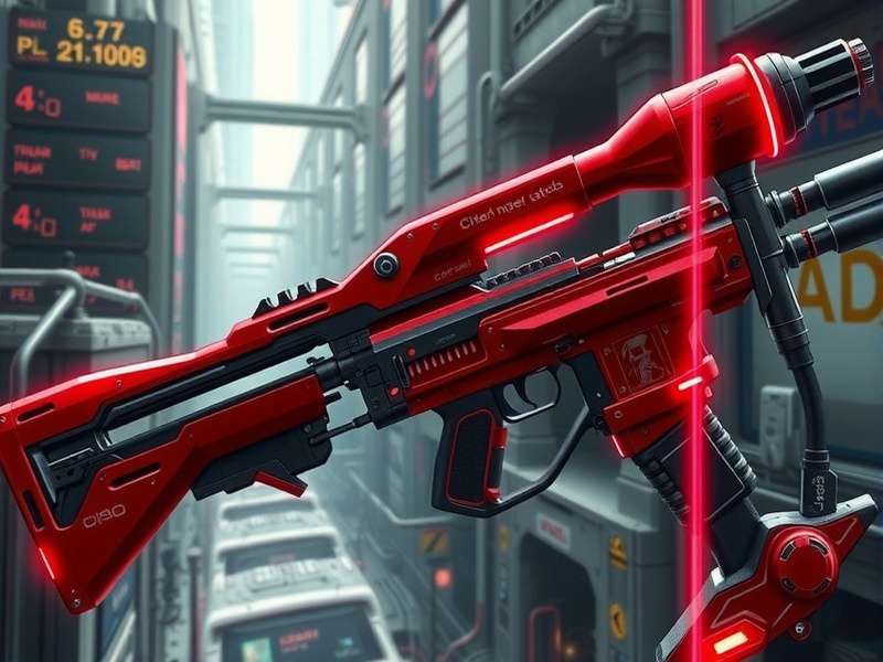 Cyberpunk Red Weapons — full arsenal showcase featuring pistols, rifles, katanas, and heavy armaments in neon-lit Night City